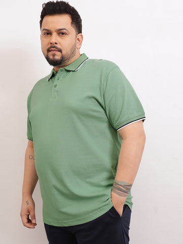 Cotton Tipping Plus size polo T-shirt