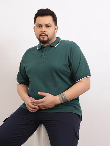 Cotton Tipping Plus size polo T-shirt