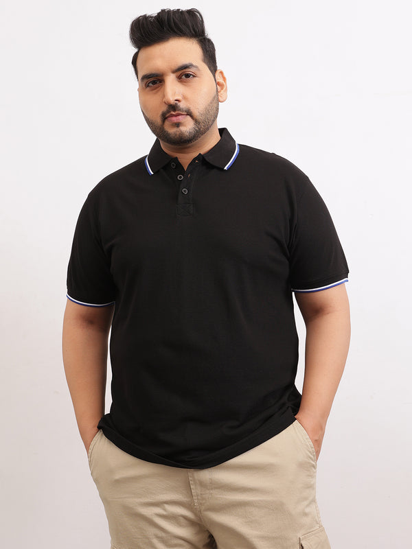 Cotton Tipping Plus size polo T-shirt
