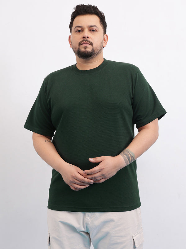 Cord Knit Textured Plus Size T-shirt