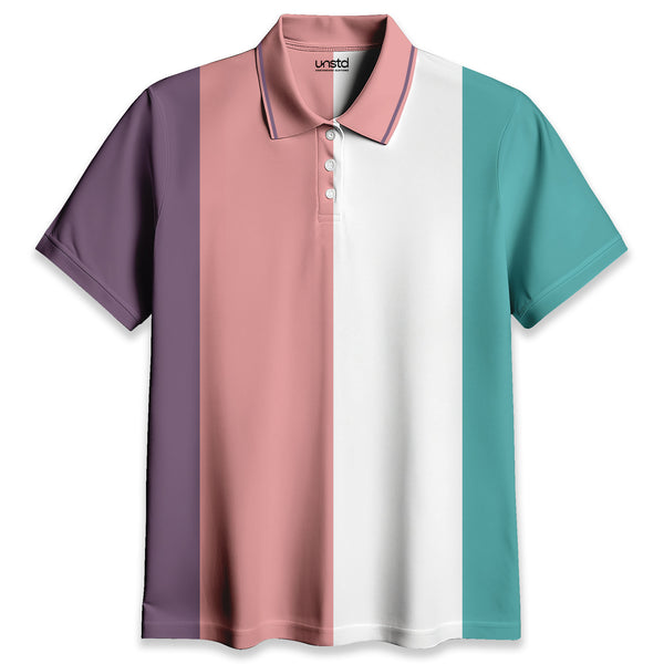 Cyan Multicolor Premium Polo T-shirt