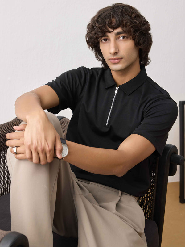 Canvas Statement Zipper Polo