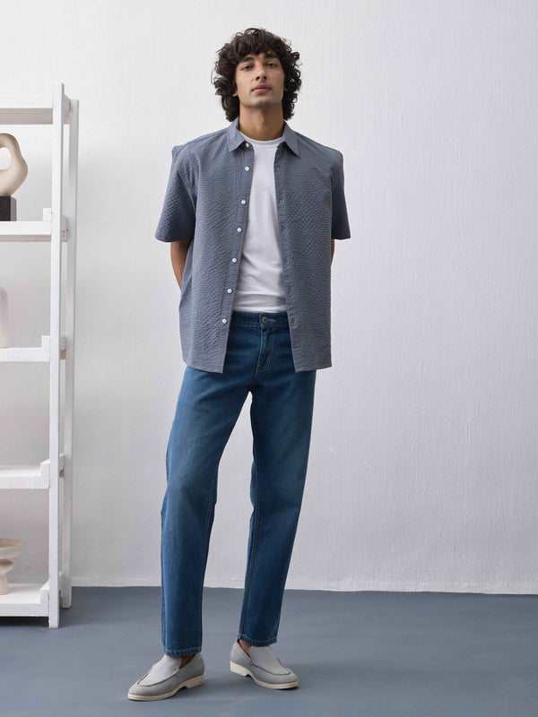 Candy Check Textured Relaxed Fit Shirt