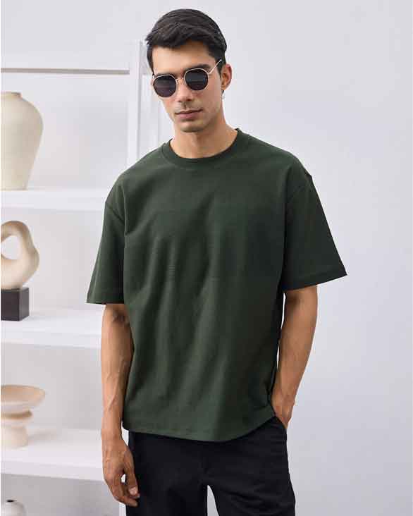 Interlock knit textured oversize T-shirt