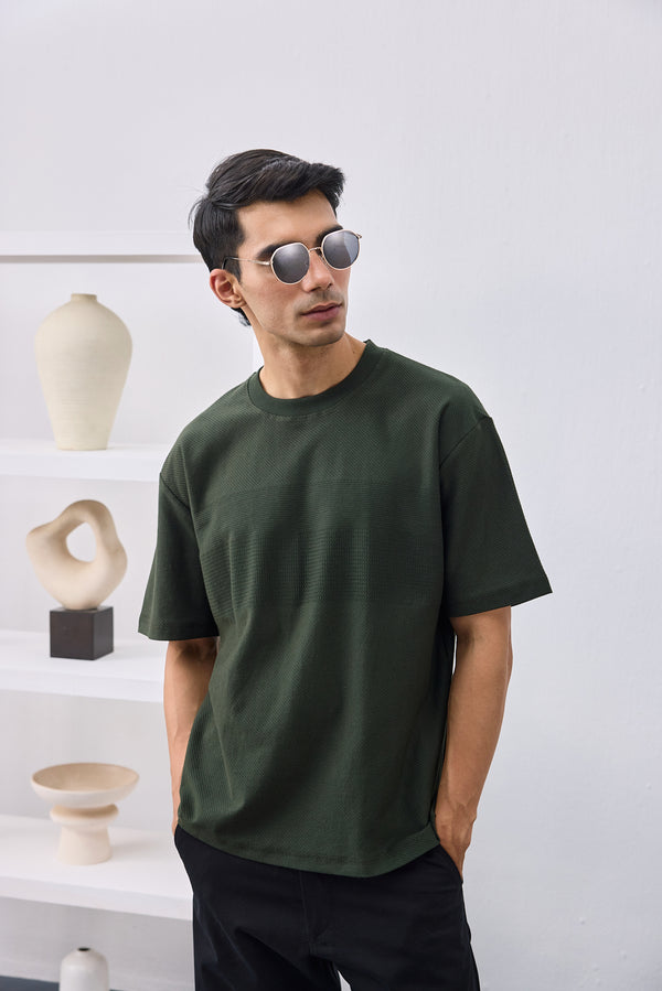 Interlock knit textured oversize T-shirt