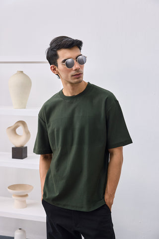 Interlock knit textured oversize T-shirt