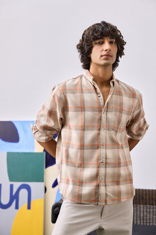 Textured Check relaxed fit shirt