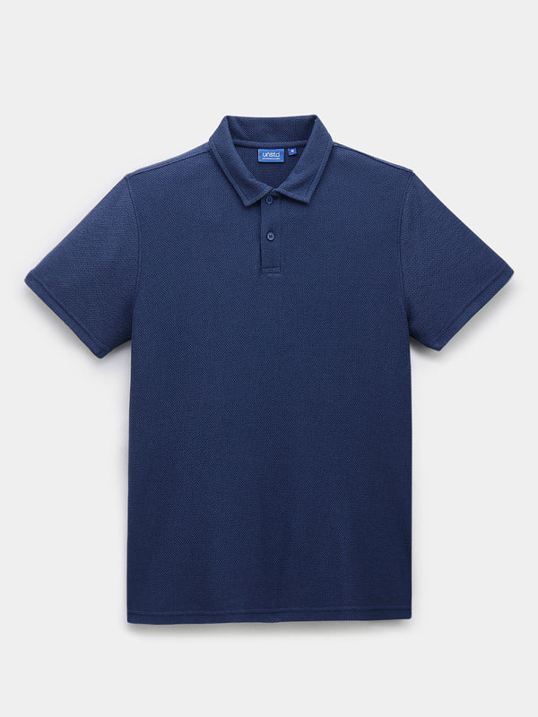Wave Knit Textured Polo