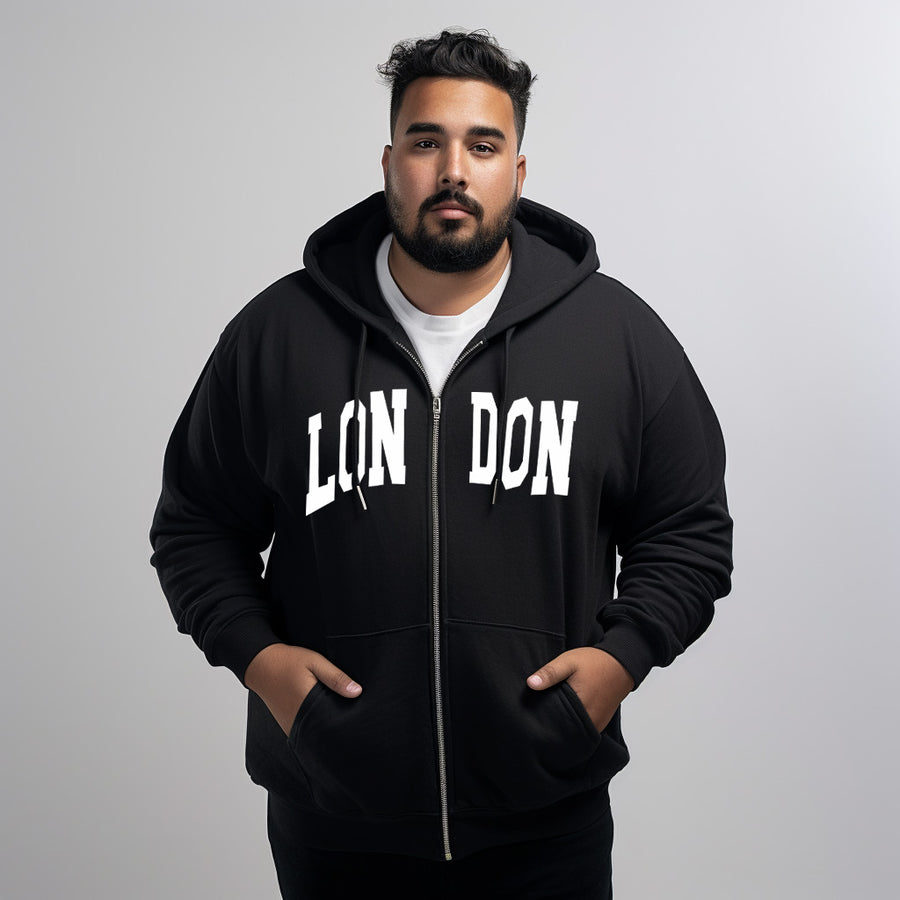 London Zipper Plus Size Hoodie