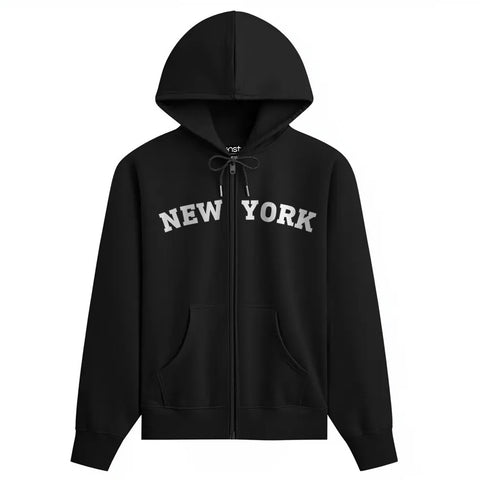 New York Zipper Plus Size Hoodie
